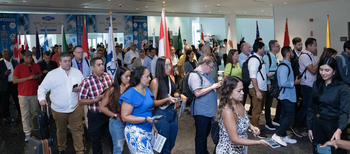 Delegates arriving at World Health Exhibitions Miami