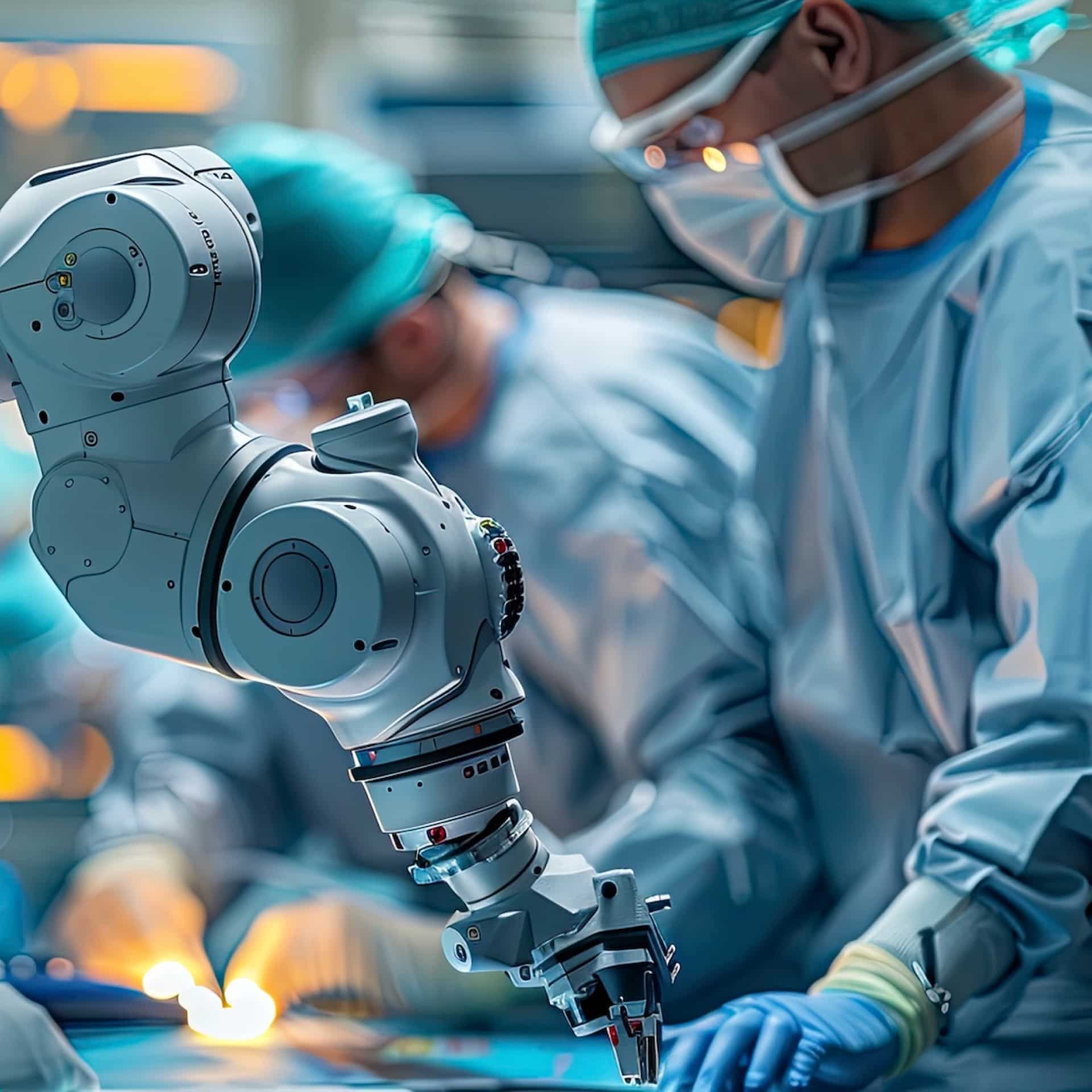 Surgeon using a robotic arm